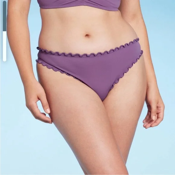 Shade Shore Swim Nwt Shade Shore Dusty Purple Ruffle Cheeky